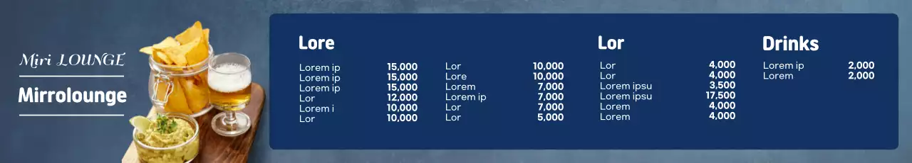 Blue, clean, photogenic hophouse menu board