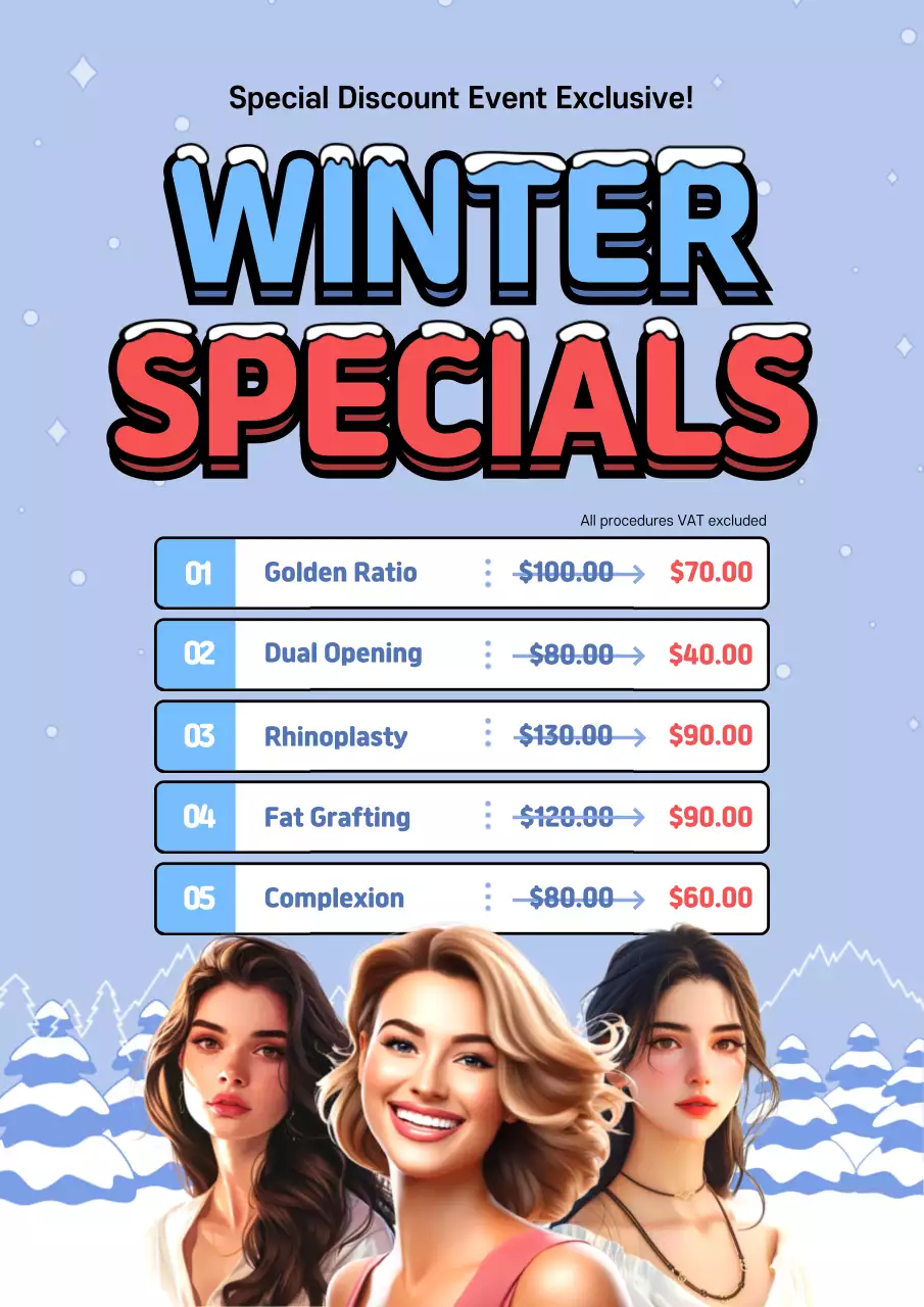 Blue Trendy Winter Promotion Poster