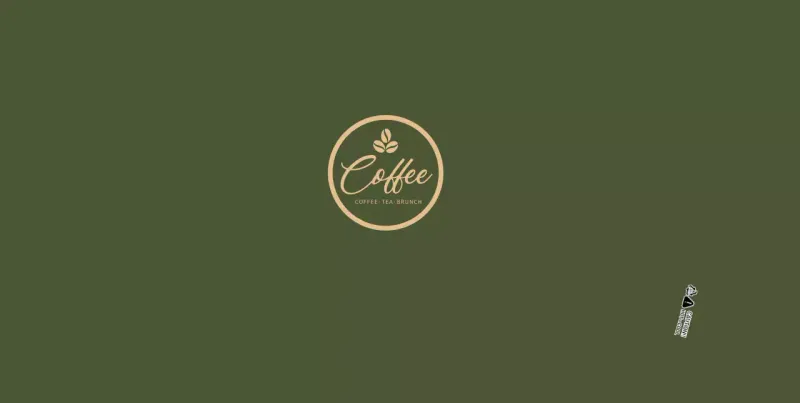Gold and green cafe paper cup design