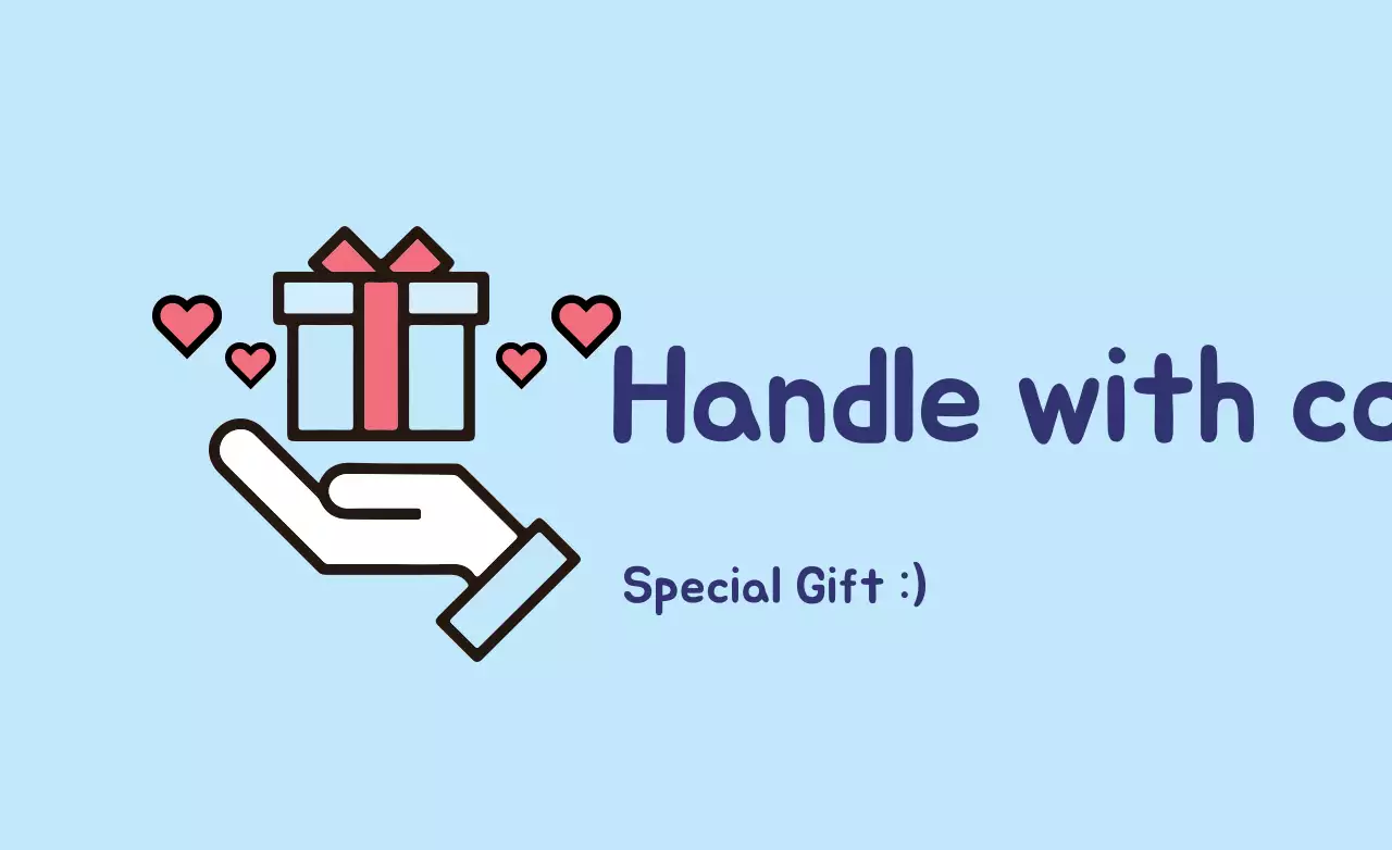 Banner de aviso de presente simples azul