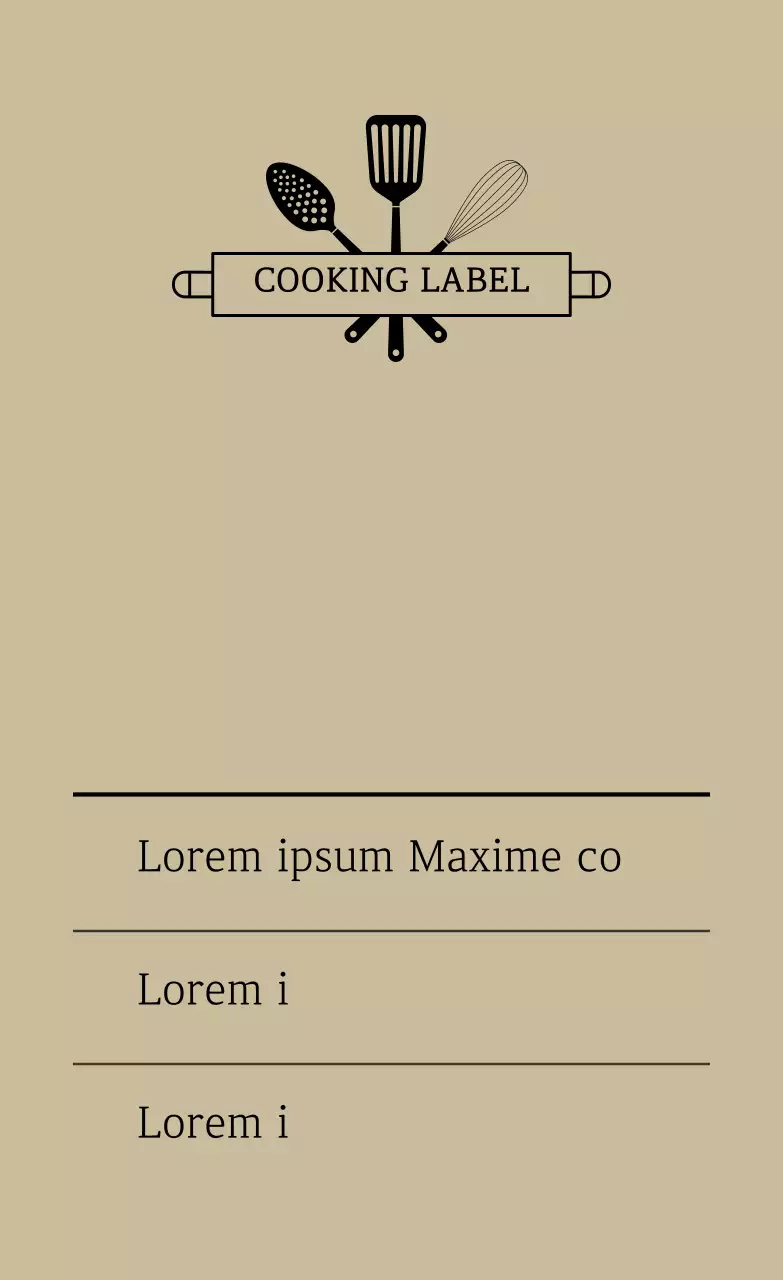 Nhãn nhà bếp biểu tượng đơn giản màu be