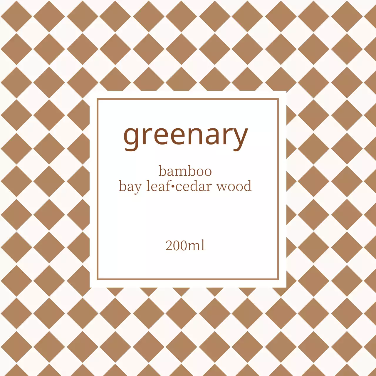 Label diffuser kotak-kotak coklat