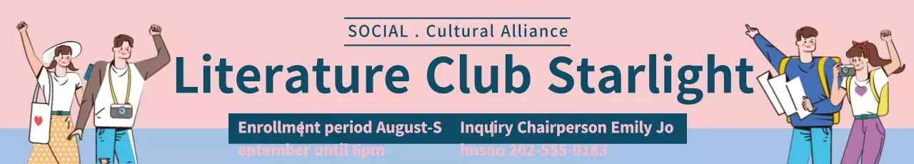 Banner de anúncio de literatura cultural rosa