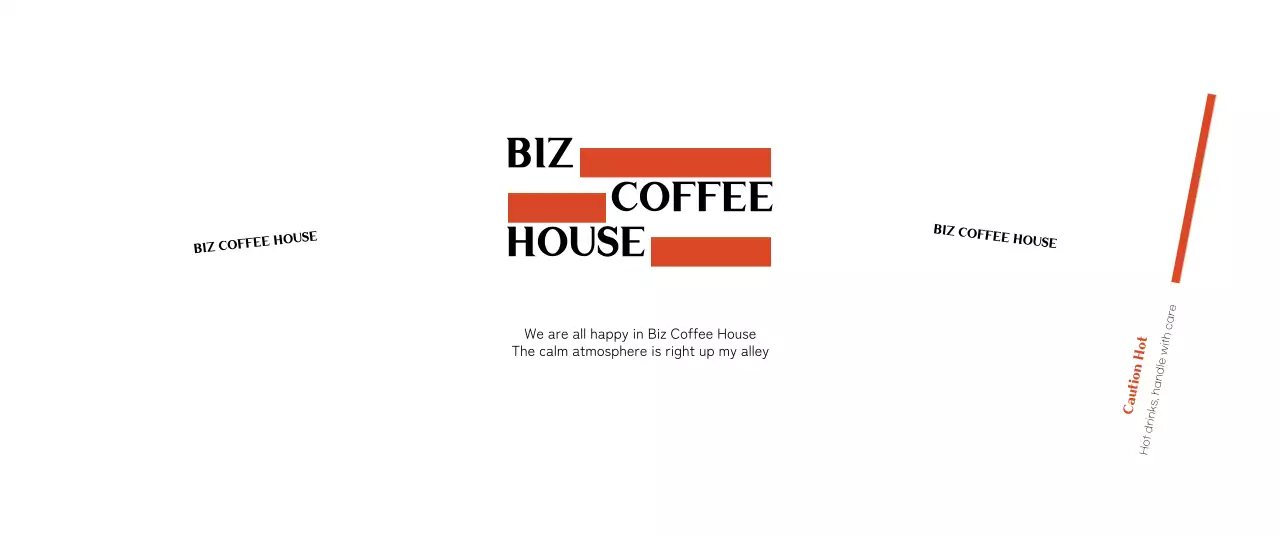Promote your cafe with simple text in orange