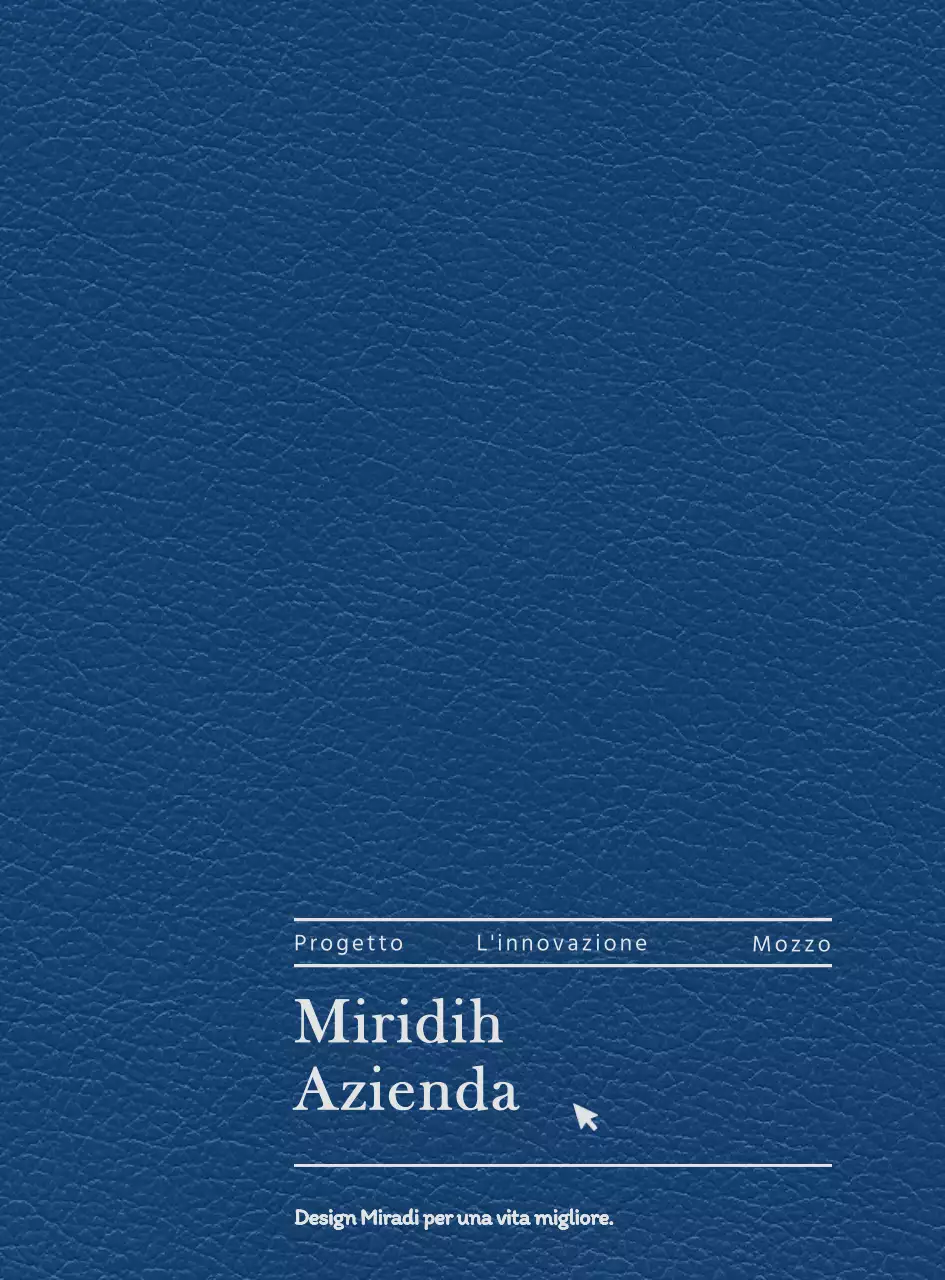 Copertina del diario con lo slogan e il logo della vostra società di design