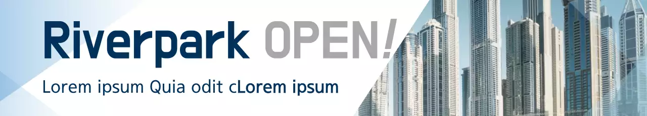 Banner de promoção imobiliária moderna azul