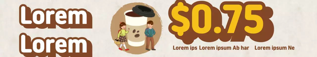 Banner promocional de café retrô marrom