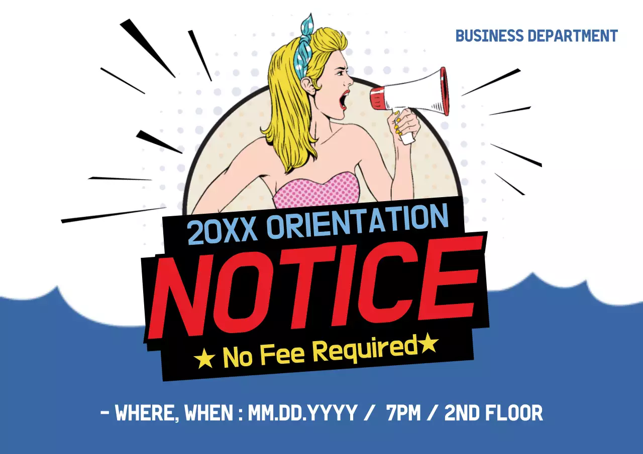 Poster Pemberitahuan Orientasi Retro Merah