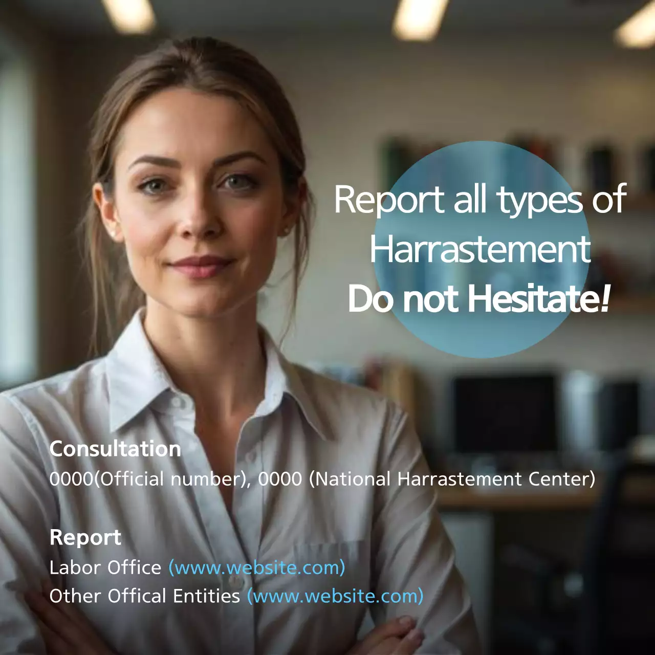 Blue Professional Harassment Checklist Instagram Carousel