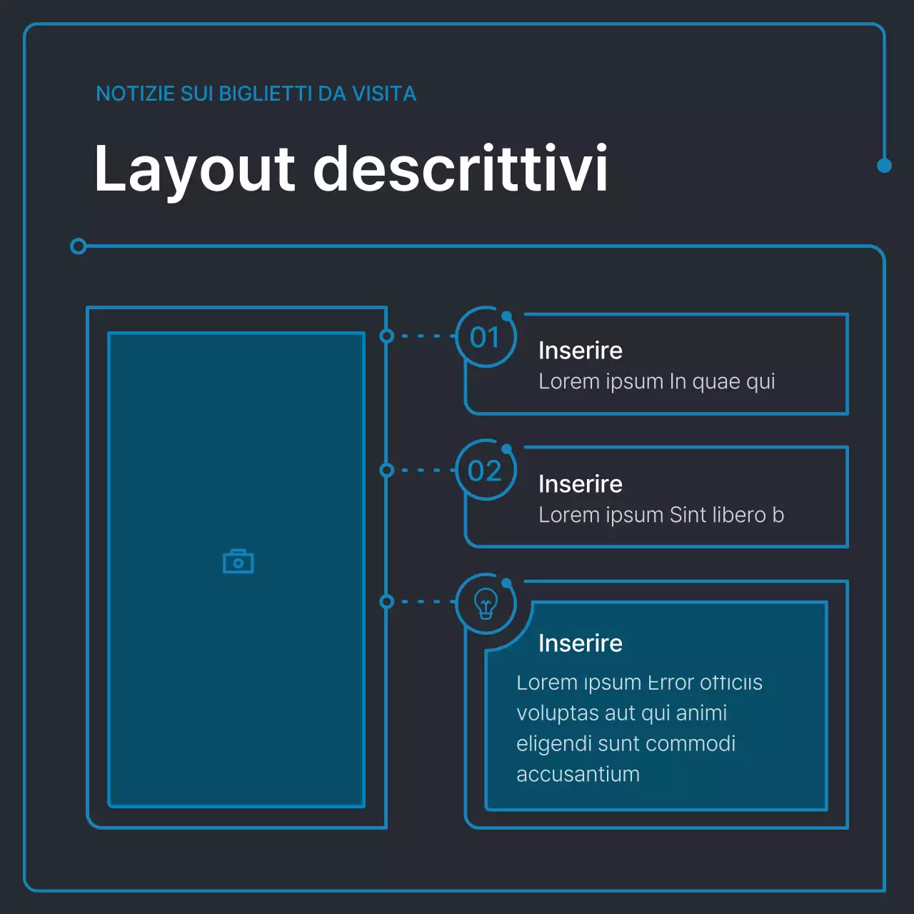 Forme geometriche semplici in nero e blu per il business