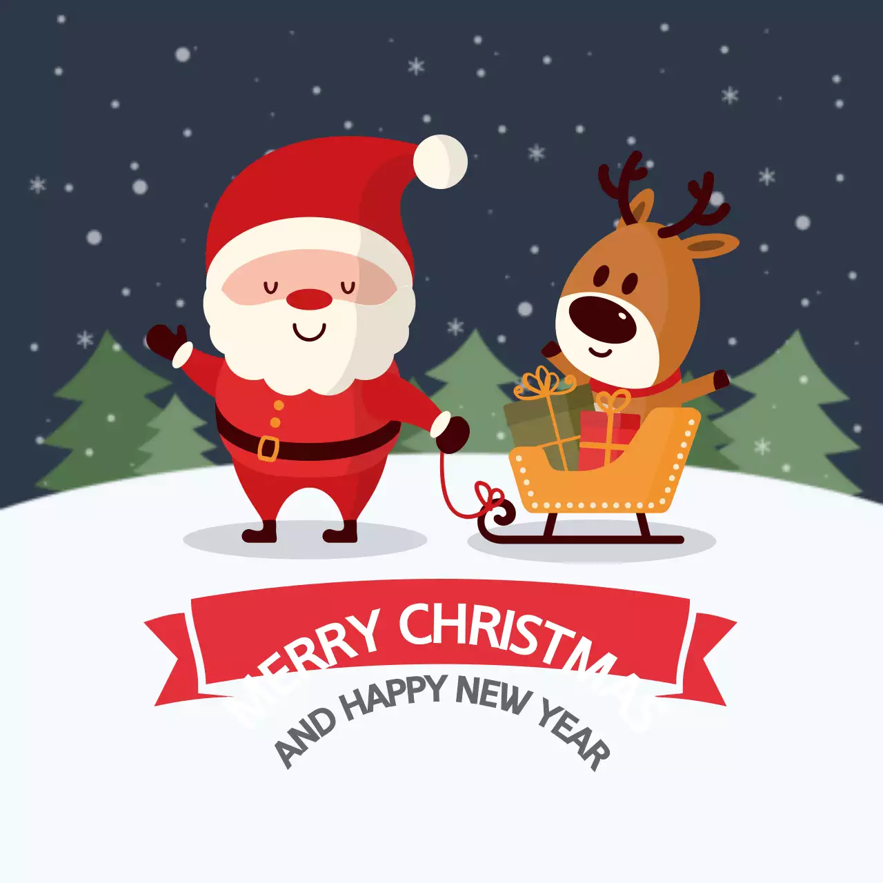 Red Traditional Christmas Greetings Card Banner