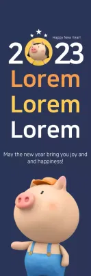 Banner de cartão de ano novo moderno da Marinha