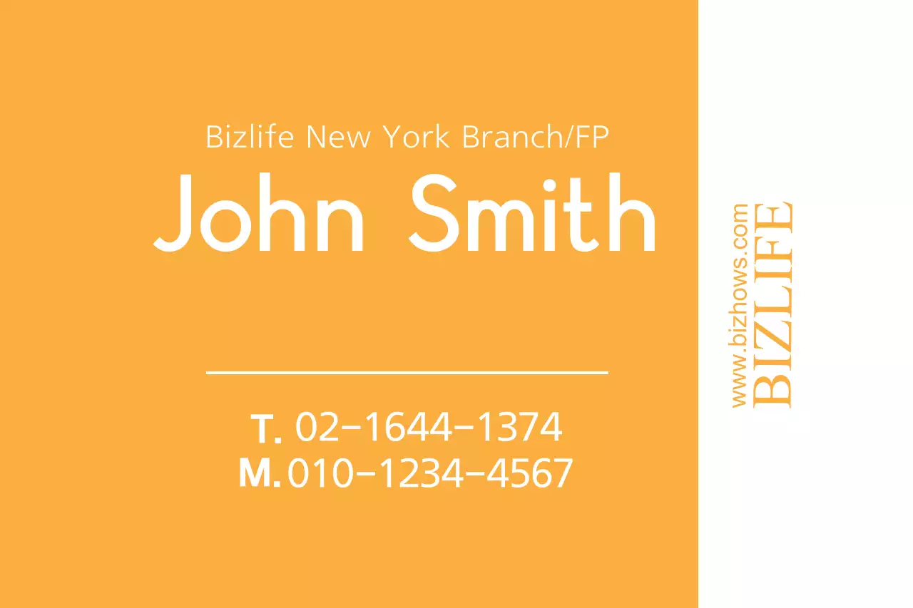 Banner de cartão de visita minimalista laranja