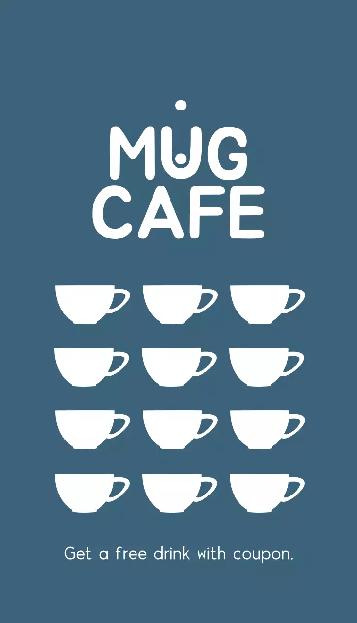 Kartu Nama Iklan Kafe Minimal Biru