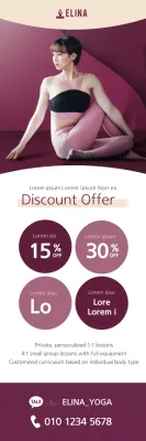 Banner de promoção de ioga moderna rosa