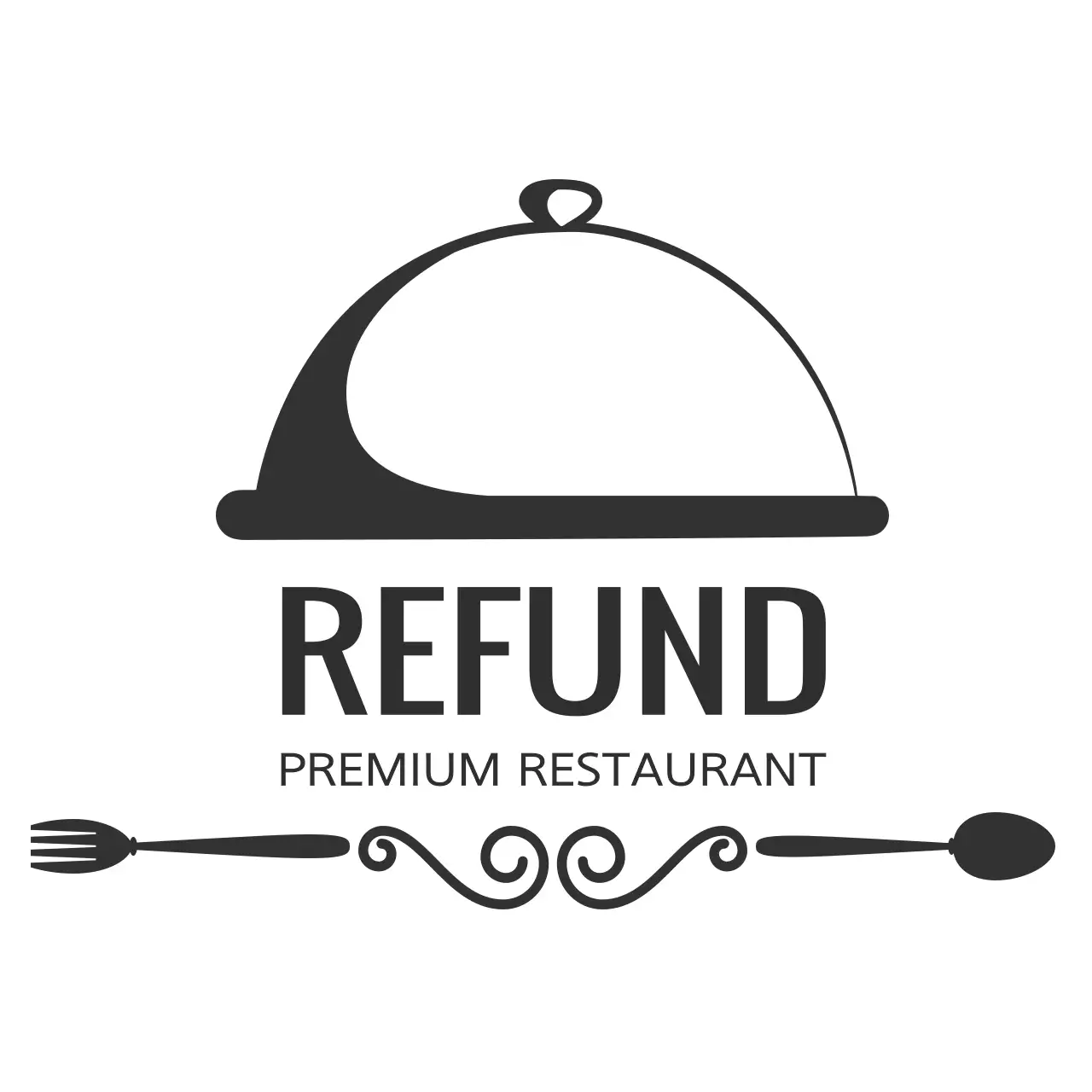 Black Simple Restaurant Refund Policy Logo
