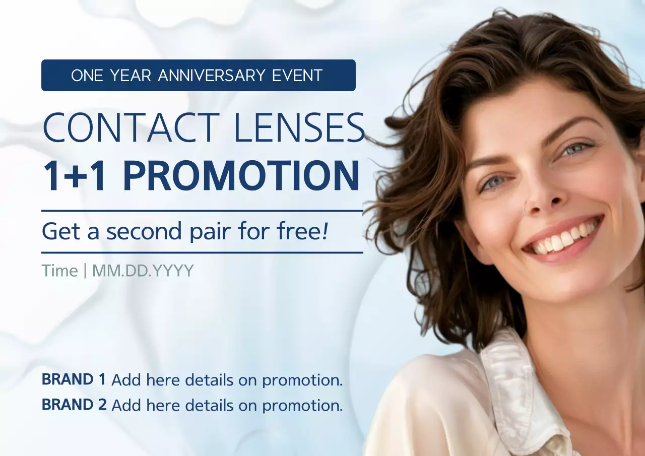 Blue Modern Contact Lenses Promotion Poster