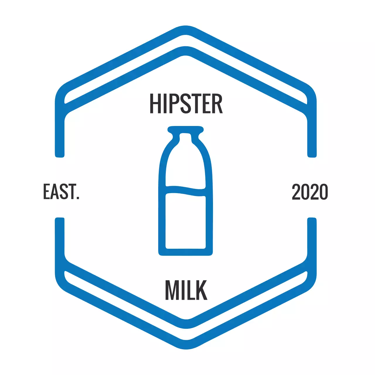 Blue Minimal Milk Logo