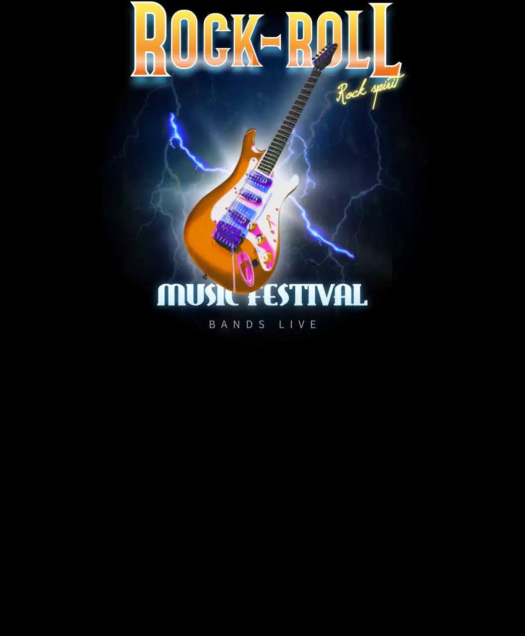 Festival rock dengan konsep petir dalam gradasi warna merah