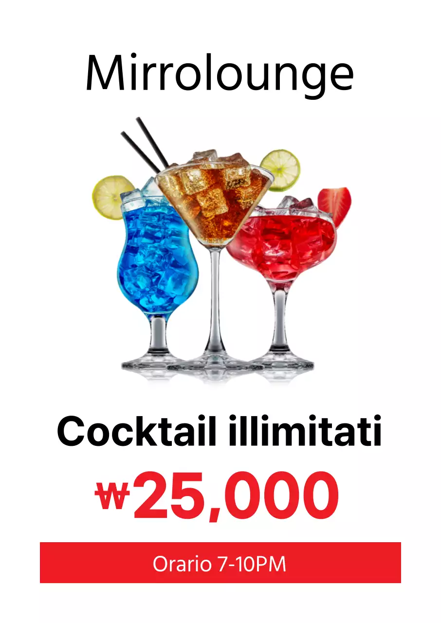 White Simple Cocktail Bar Promozione evento illimitata