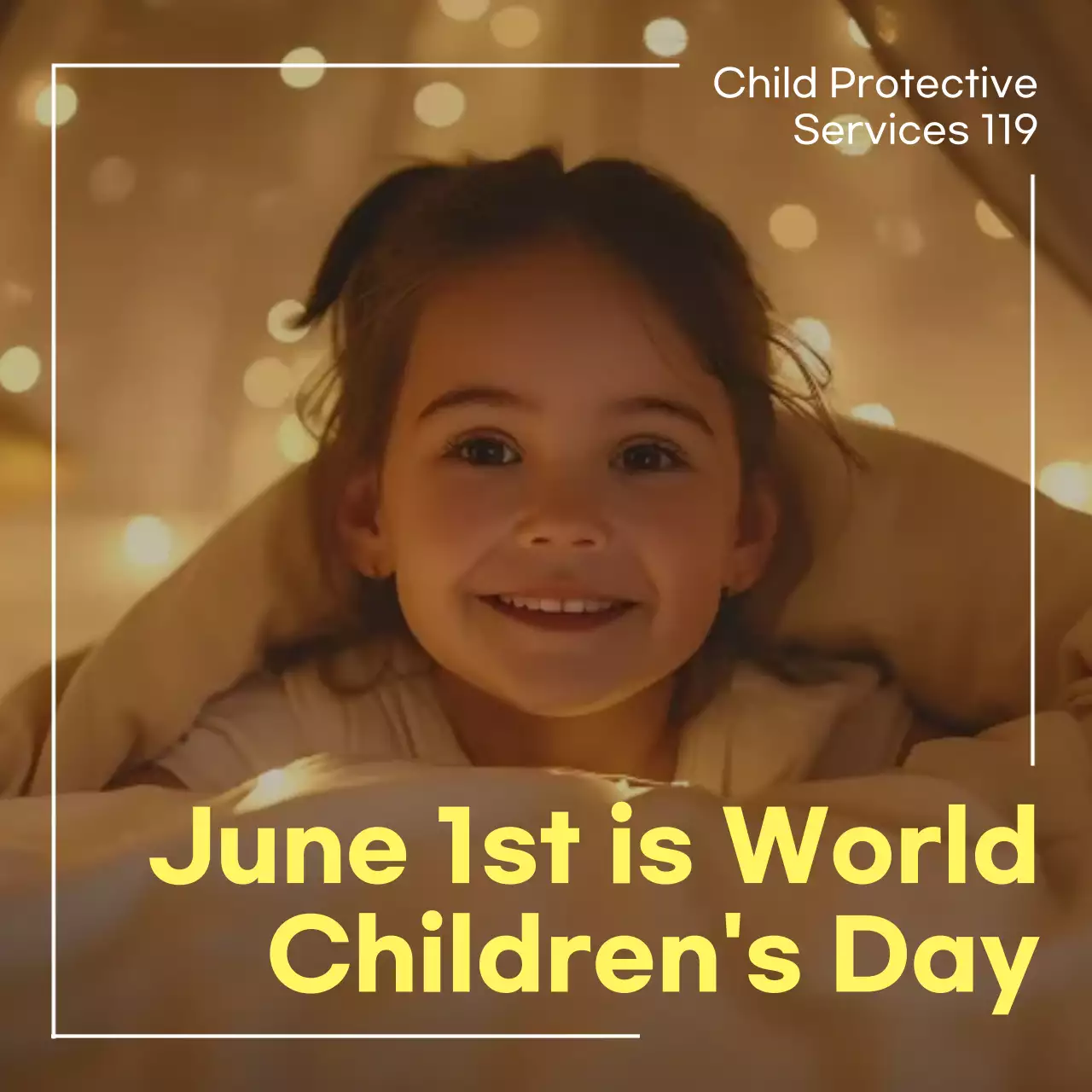 Gold Simple Child Protection Promotion Instagram Post