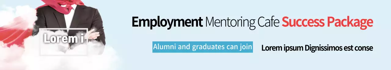 Banner de promoção de emprego moderno azul