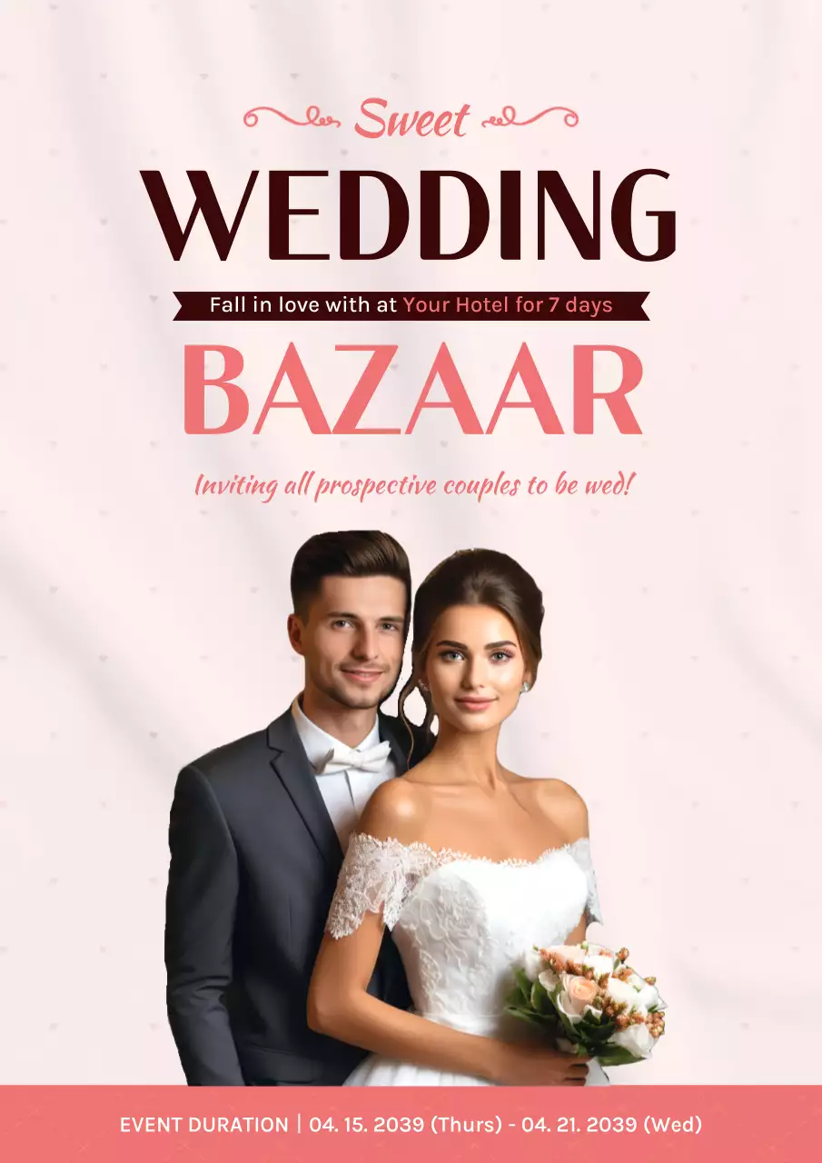 Pink Elegant Wedding Promotion Poster