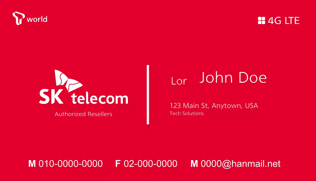 Red Modern Telecom Business Card
