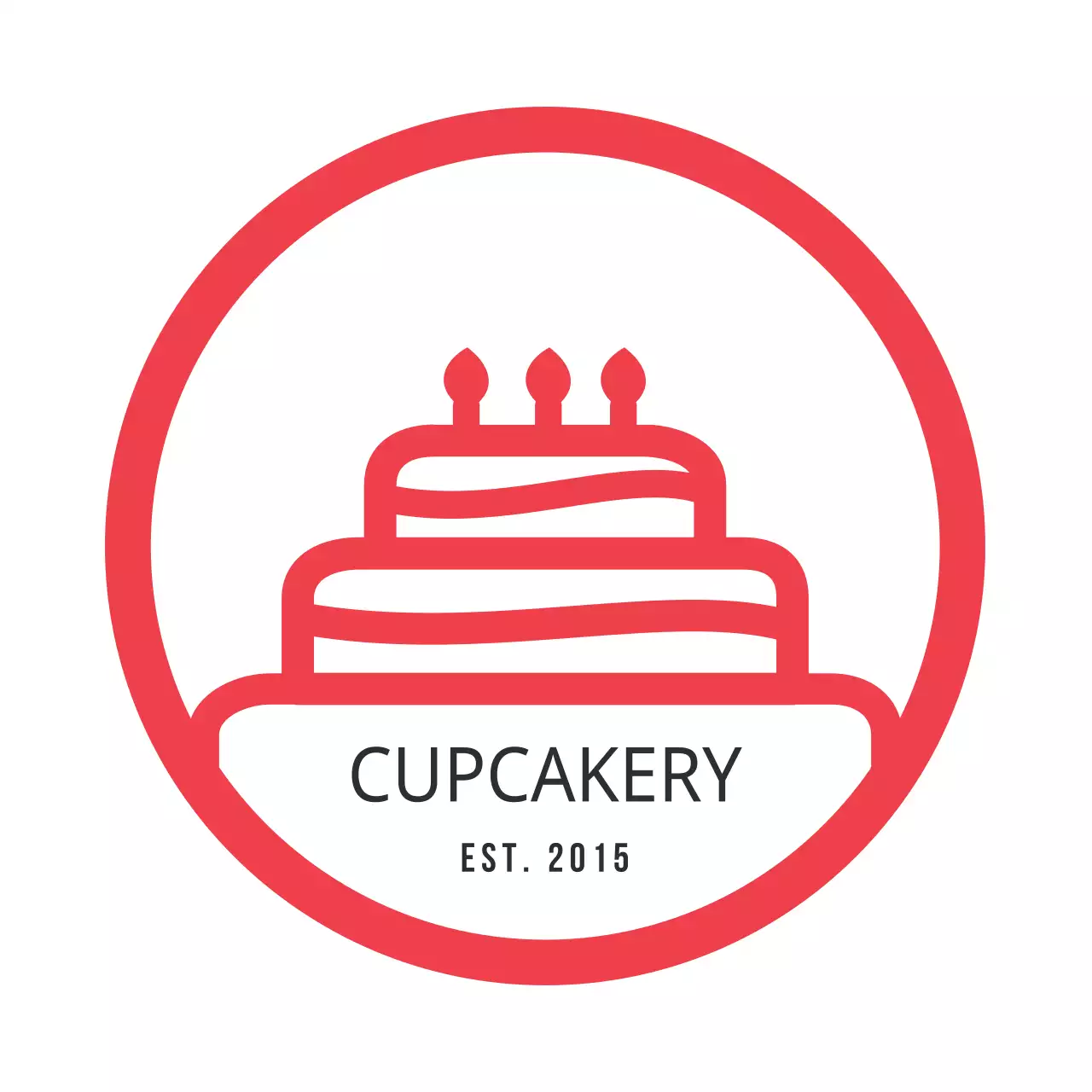 Red Minimal Bakery Logo