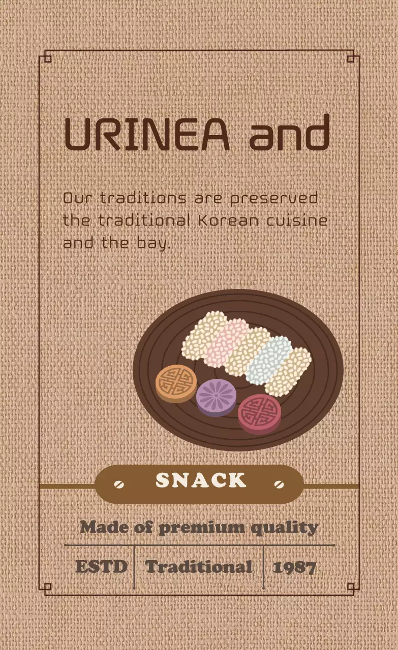 Nhãn thực phẩm và thuốc minh họa màu nâu