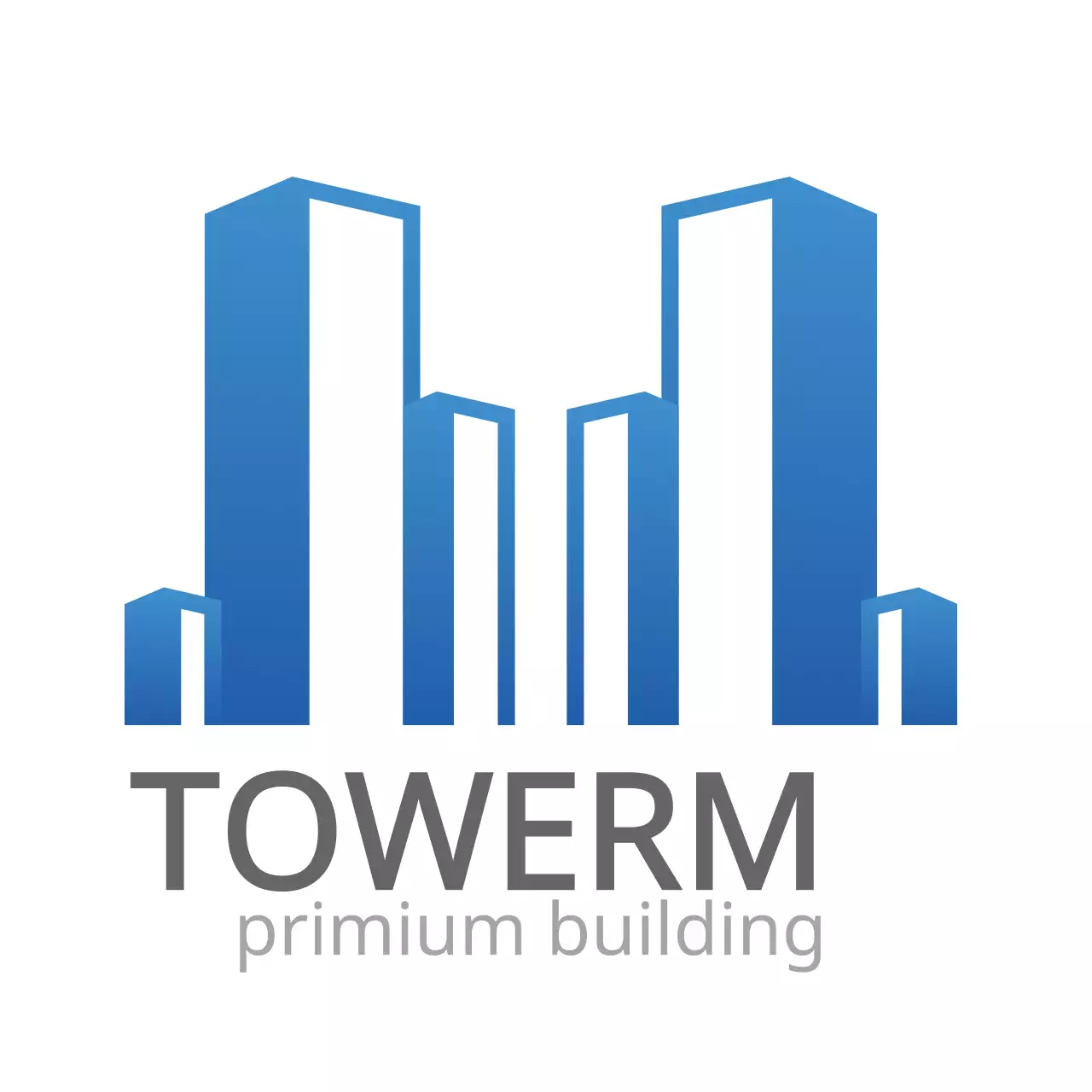 Blue Modern Building Promotion Logo