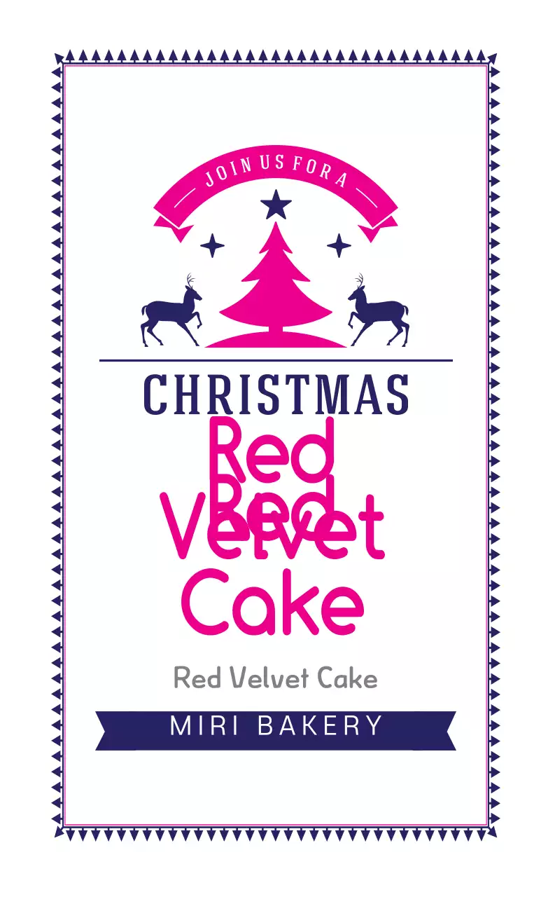 Label Roti Natal Bergambar Merah Muda Ungu