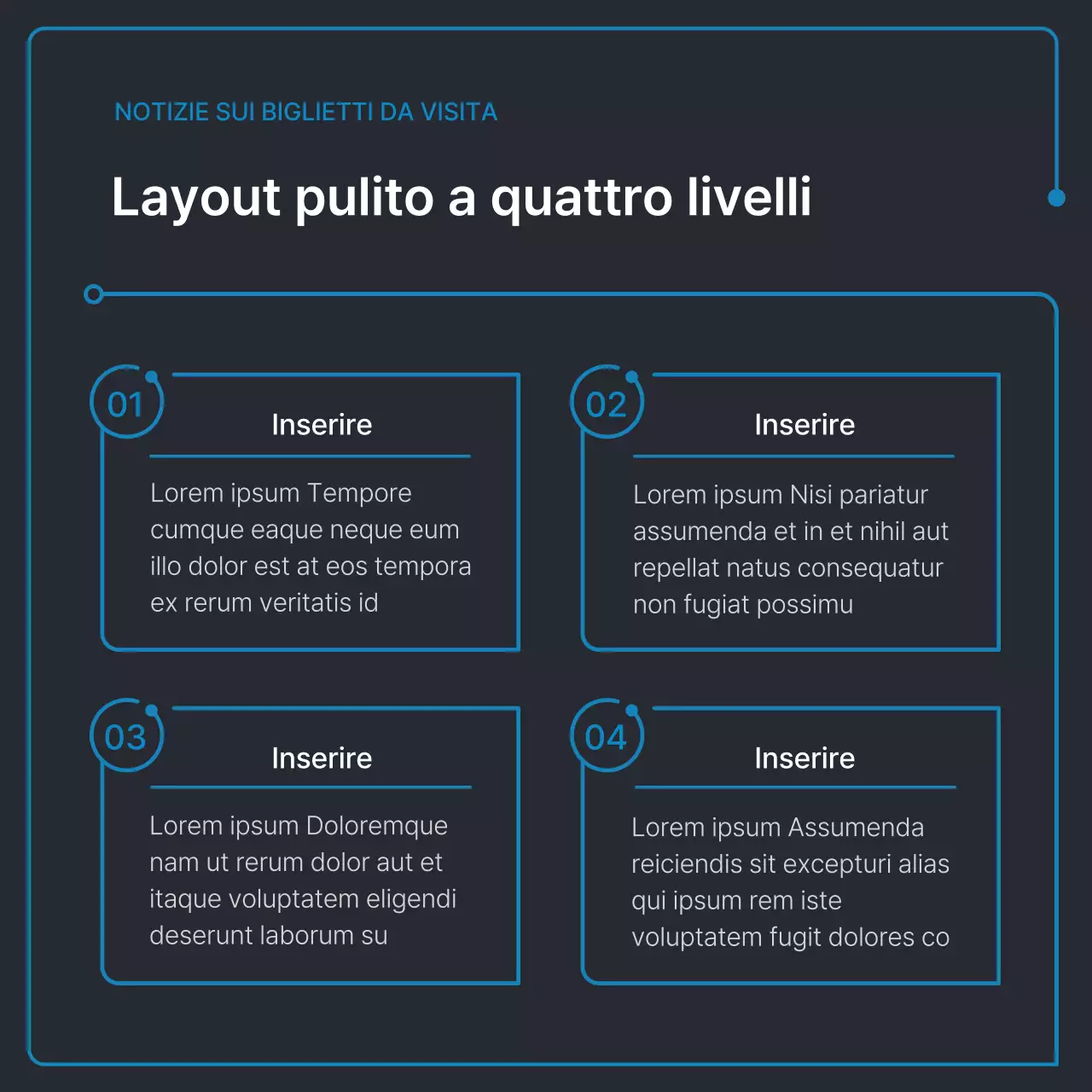 Forme geometriche semplici in nero e blu per il business