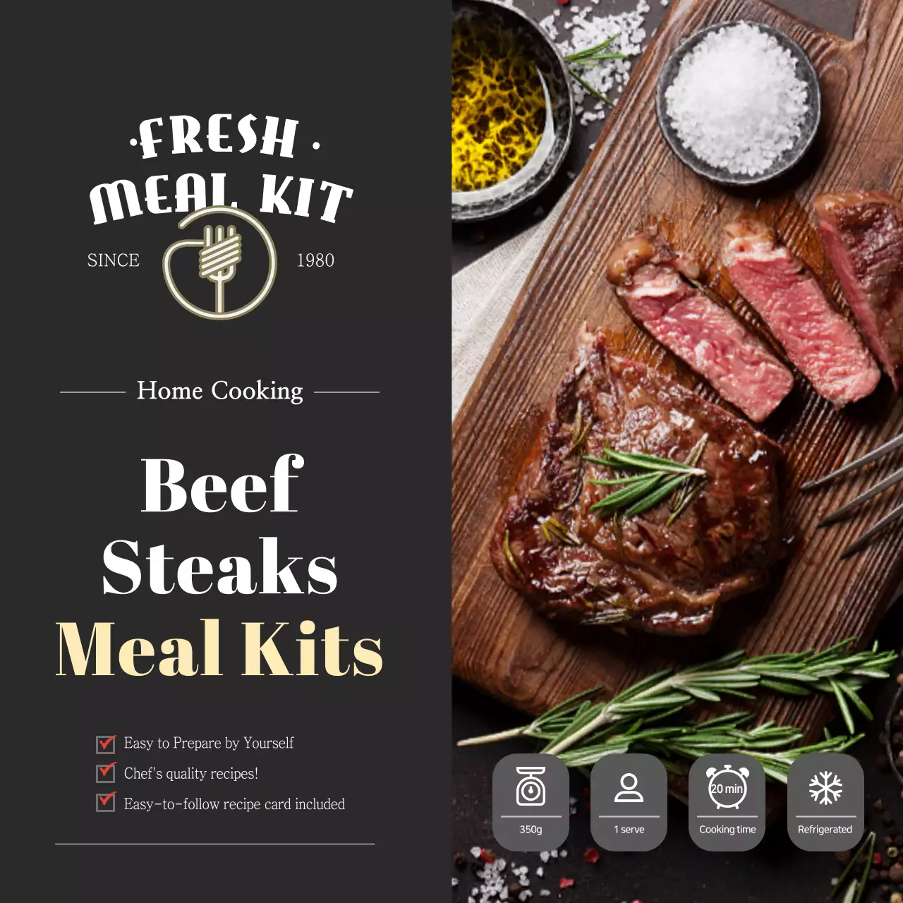 Black Classic Meal Promotion Instagram Post