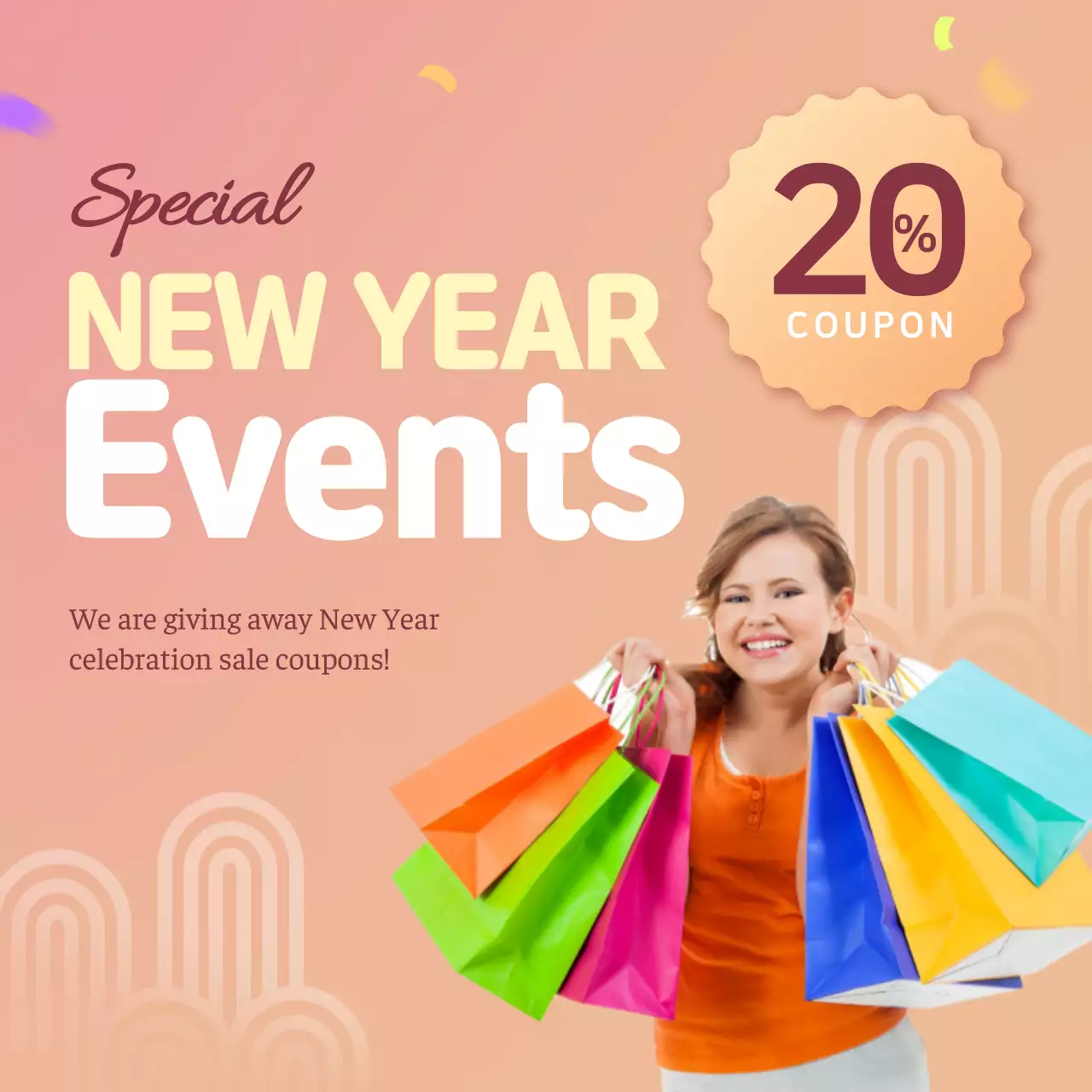 Orange Trendy Shopping Promotion Instagram Post