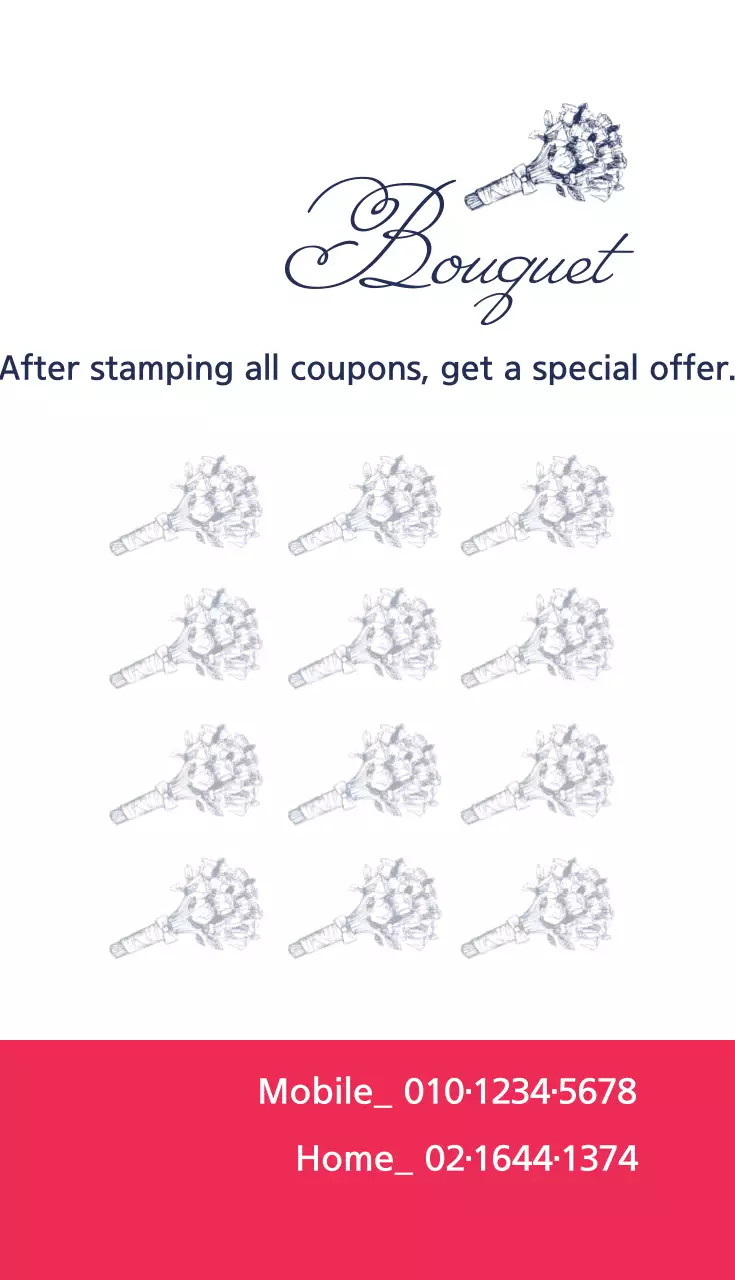 Kartu Nama Promosi Buket Merah Elegan