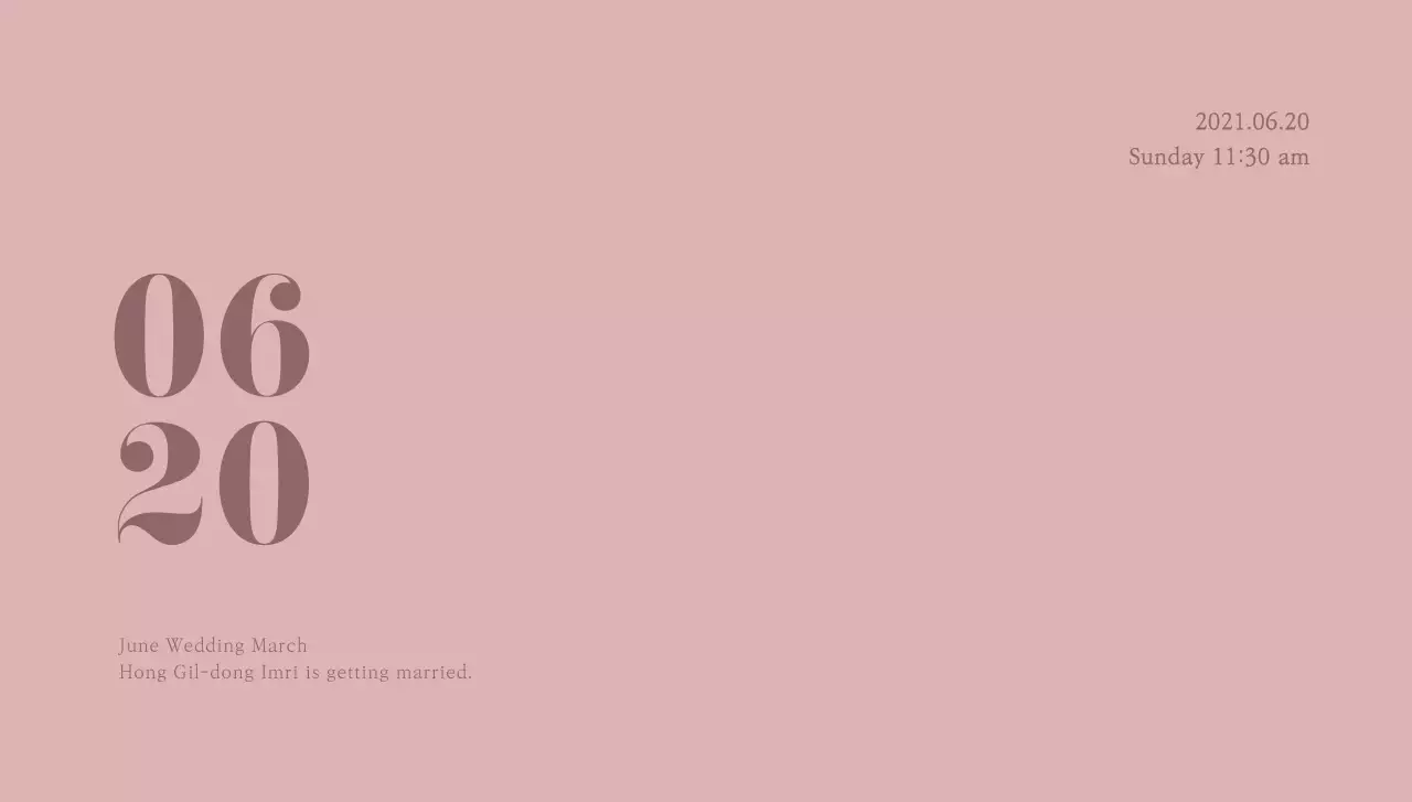 Wedding in June postcard envelope with text