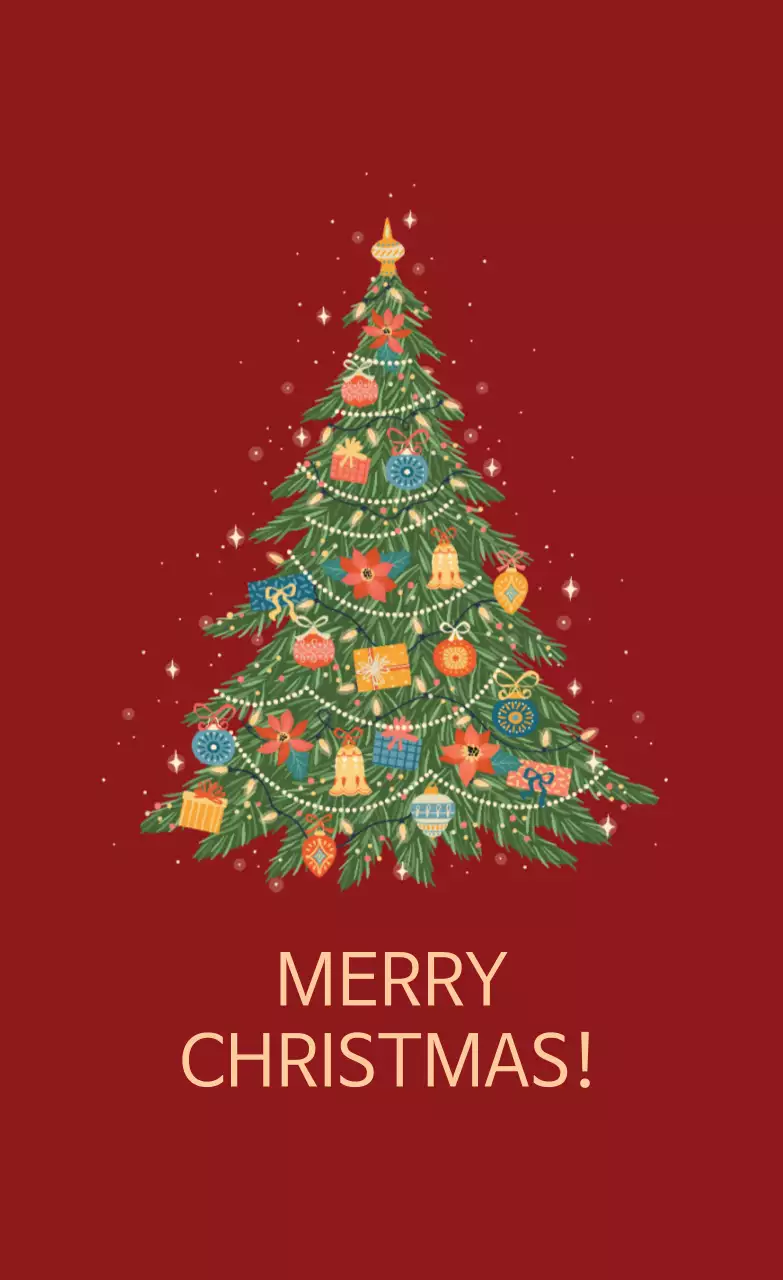 Label Natal Bergambar Doodle Bergambar Merah