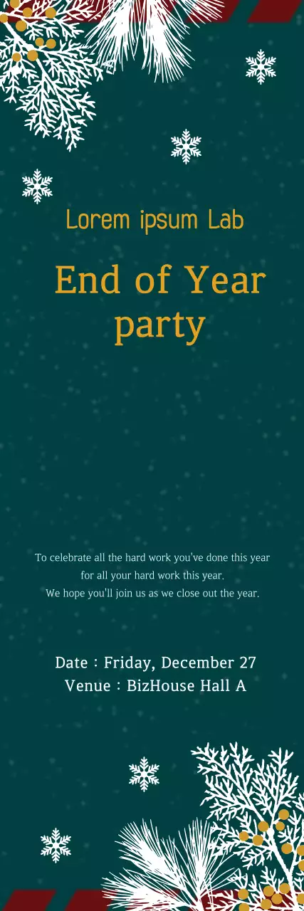 Banner de convite para festa elegante verde