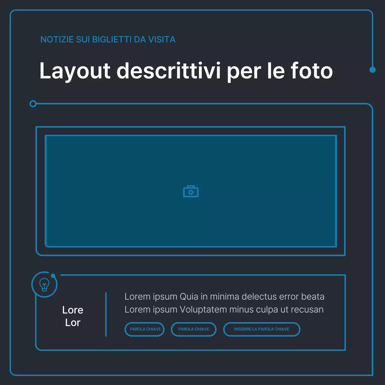 Forme geometriche semplici in nero e blu per il business