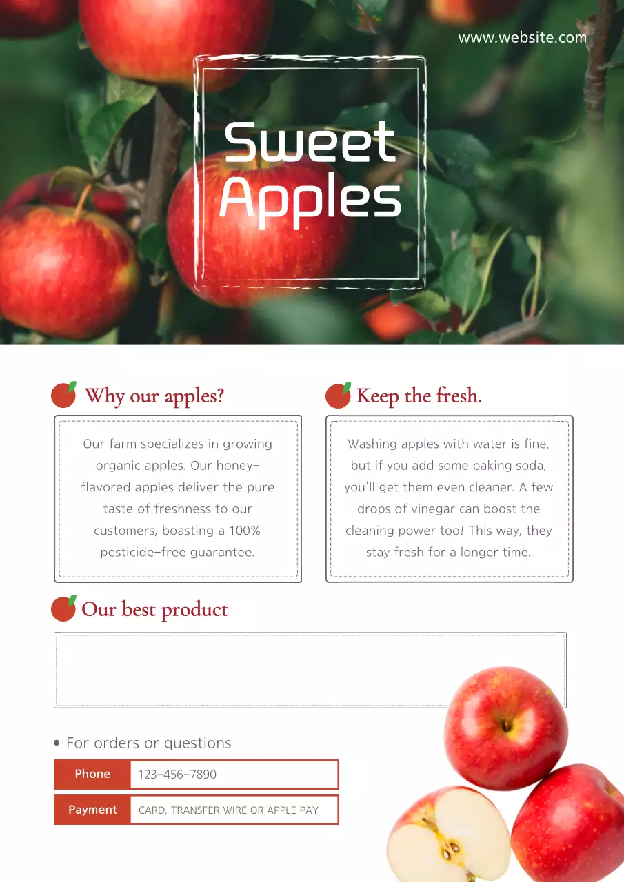 Red Rustic Organic Apples Promotion Poster