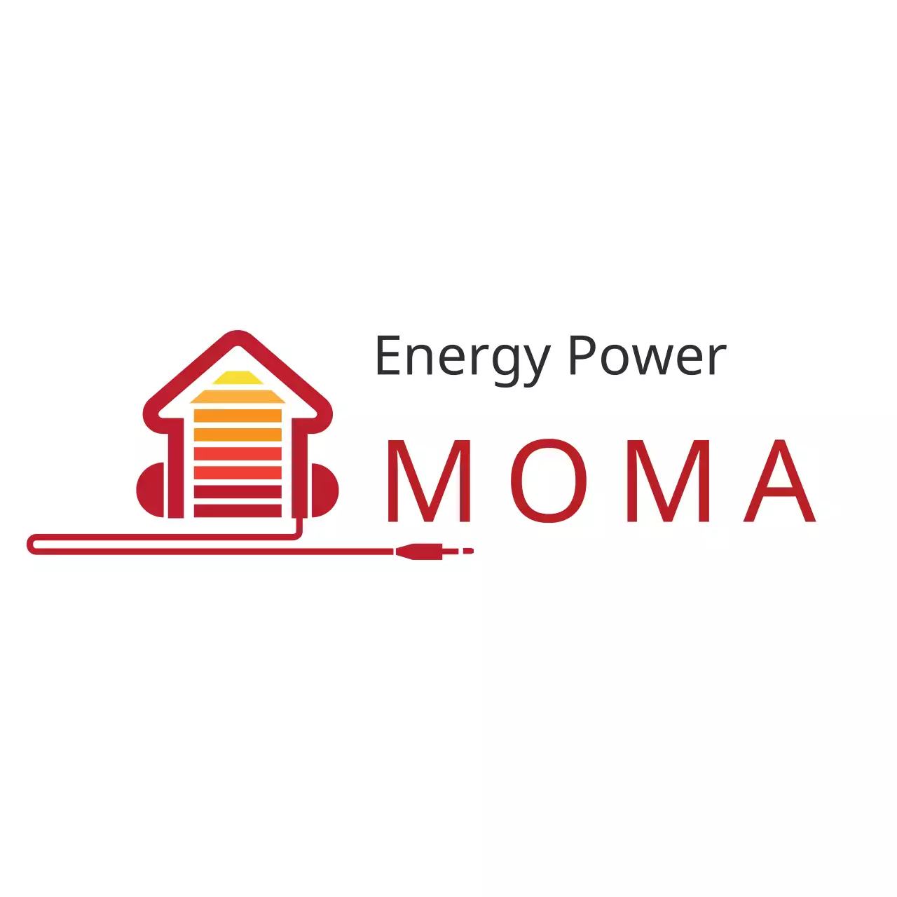 Red Modern Energy Promotion Logo