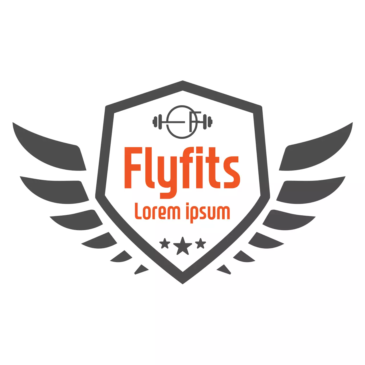 Orange Modern Fitness Logo