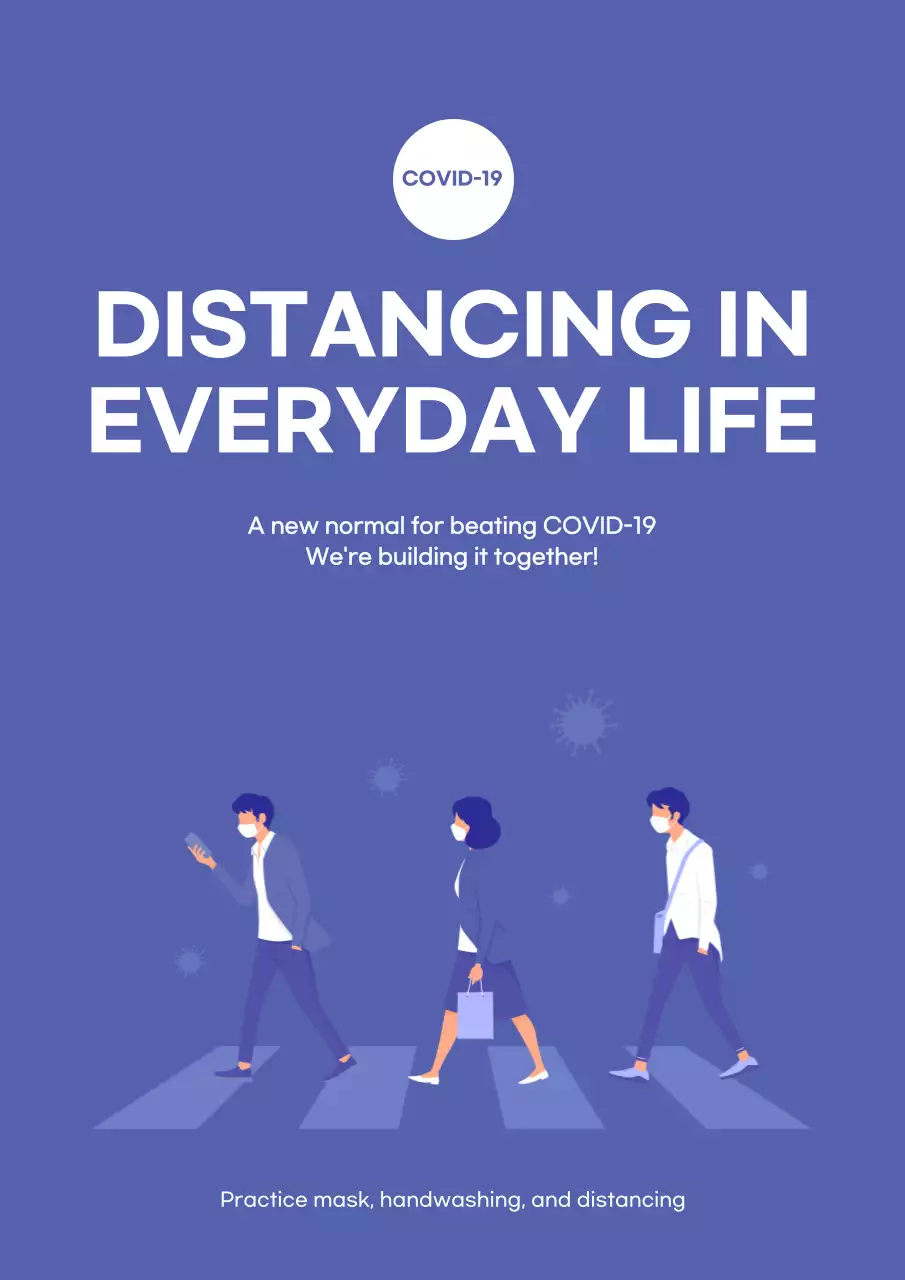 Purple Modern Covid-19 Guideline Poster