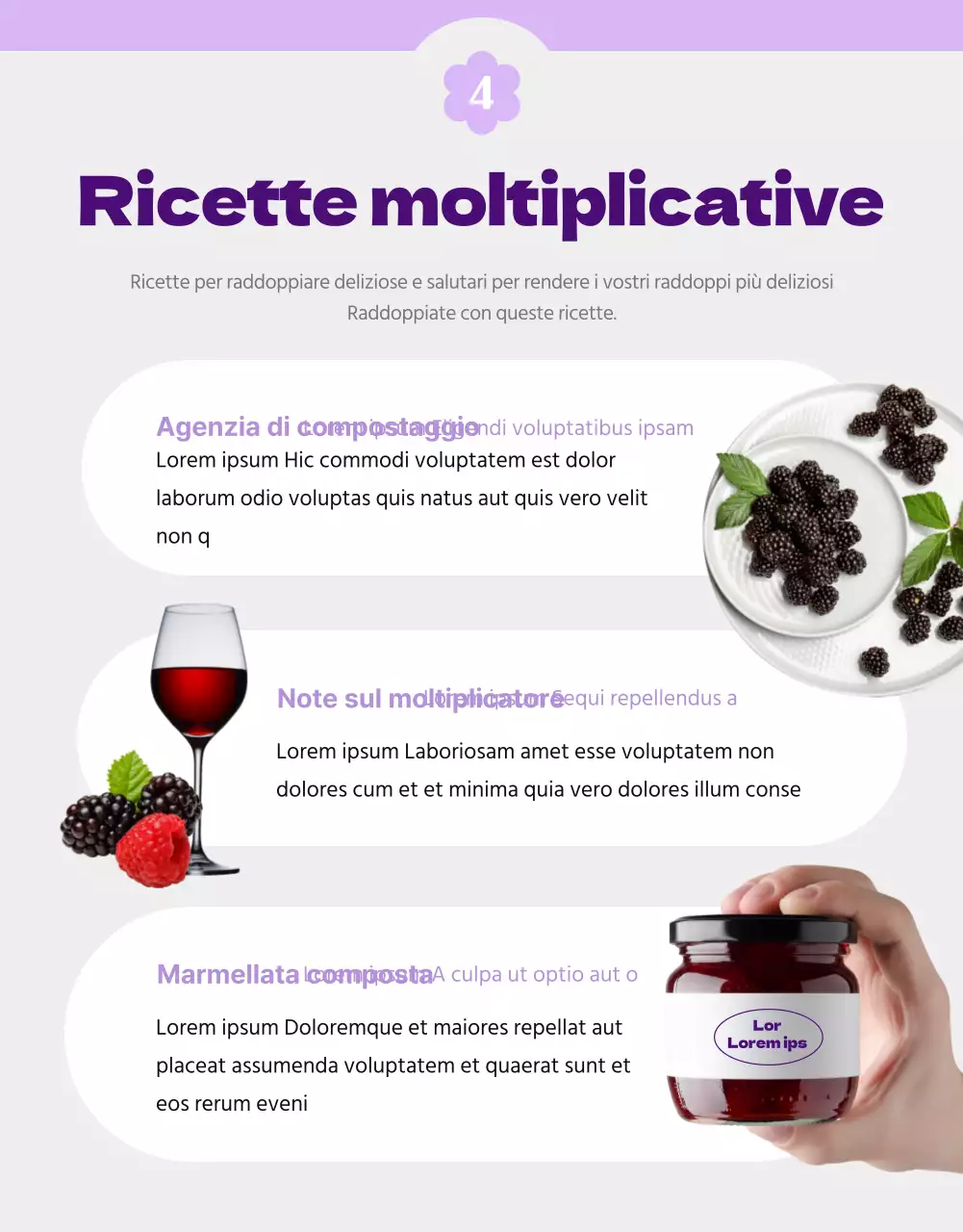 Un semplice e grazioso completo bianco e malva