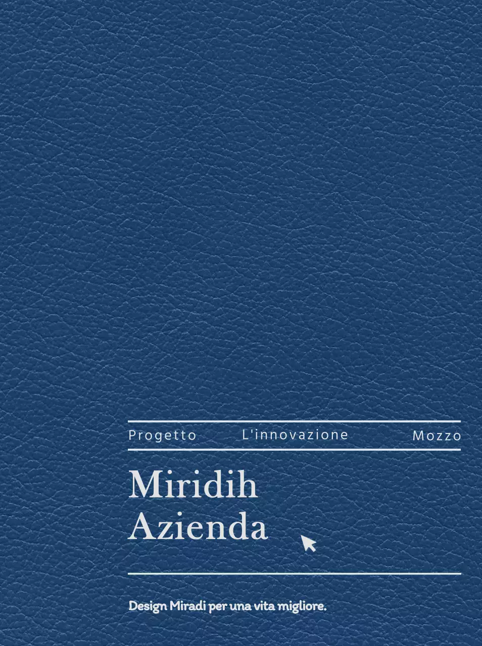 Copertina del diario con lo slogan e il logo della vostra società di design