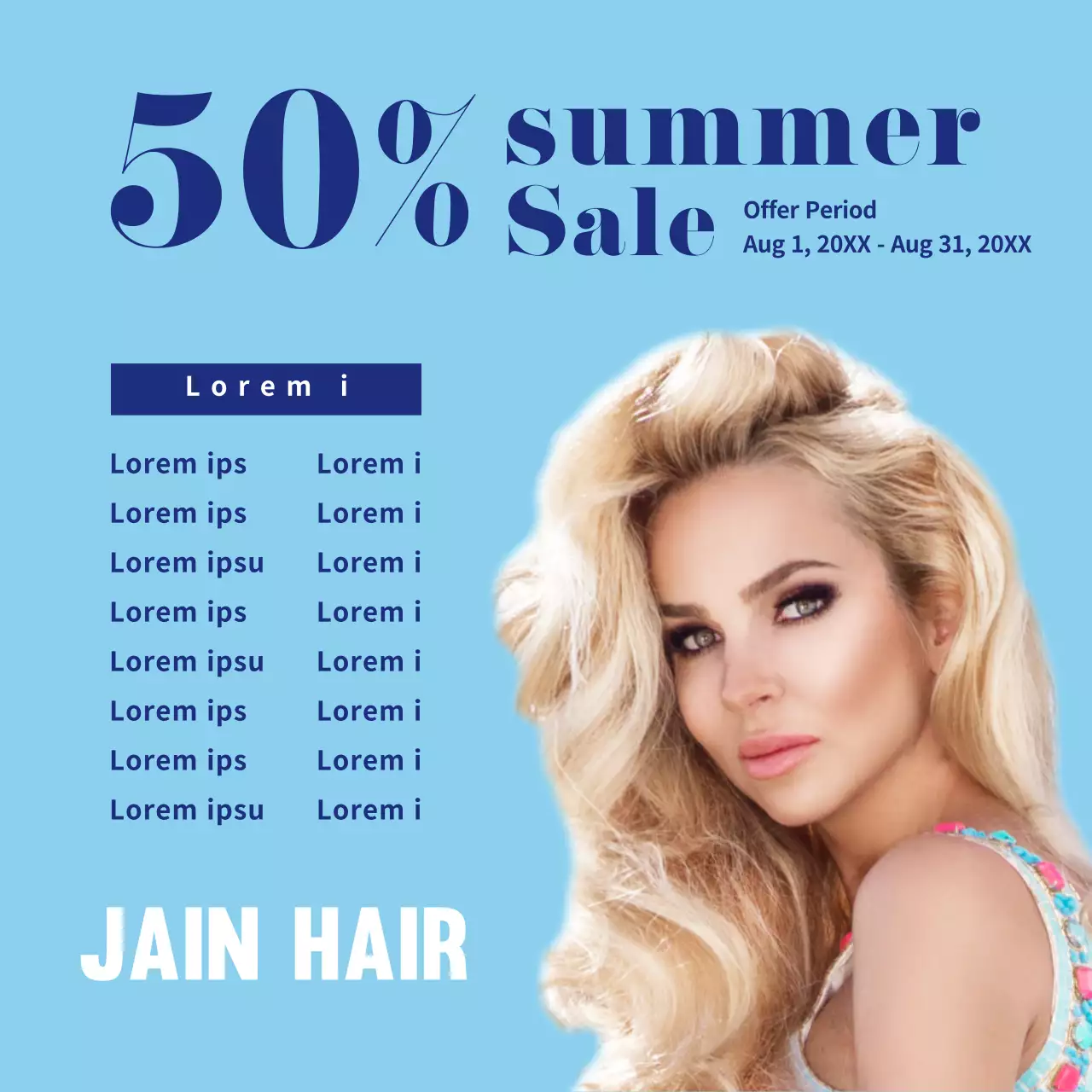 Spanduk Promosi Rambut Trendi Biru