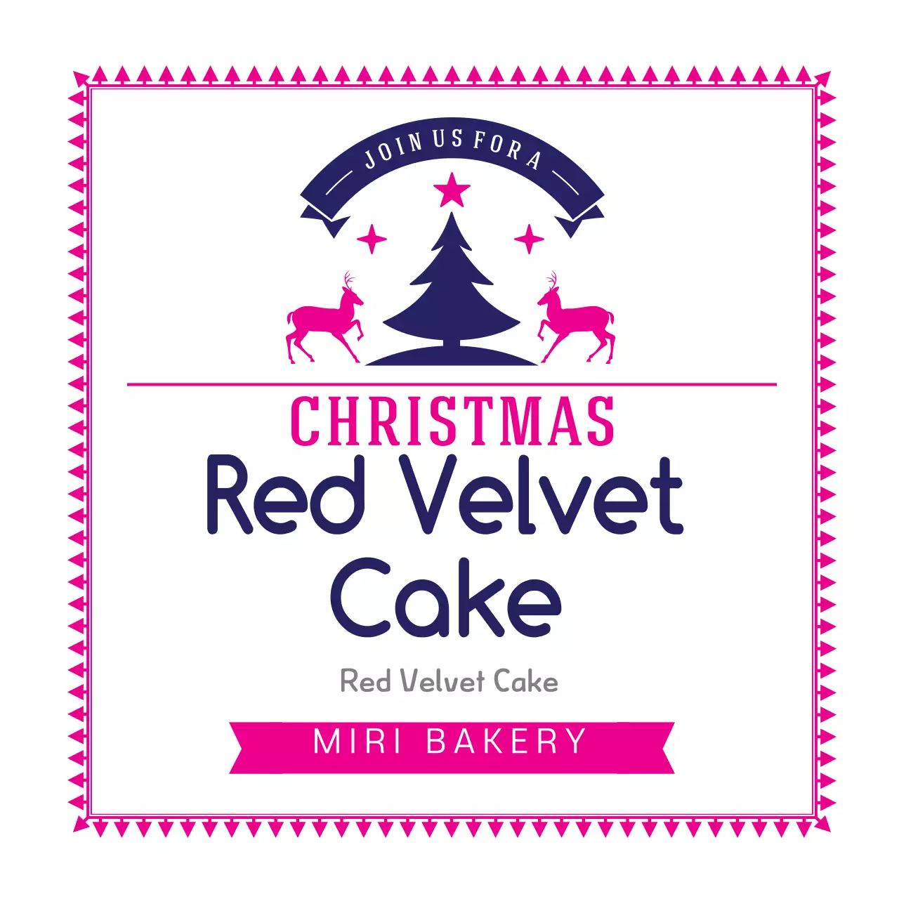 Label Roti Natal Bergambar Merah Muda Ungu