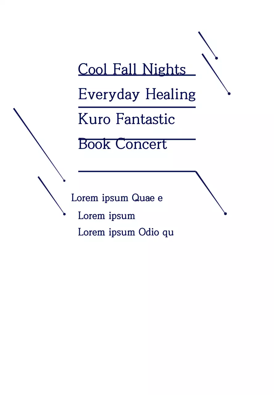 Buku bergaya ilustrasi bintang sederhana dengan warna biru tua Informasi Konser