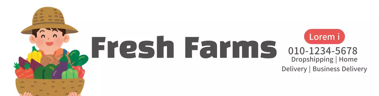 White character vegetable illustration farm promotion